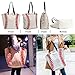 YIQIGO Baseball Handbag for Woman Shopping Handbag Travel Handbag Canvas Casual Shoulder Handbag(Off White)
