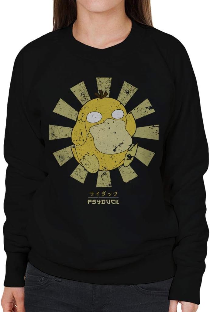SHGNKSG Psyduck Retro Japanese Monster of The Pocket Women's Sweatshirt