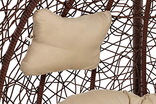 di volio Hängesessel FOGGIO Hängekorb Gartenschaukel für Garten und Terasse inkl. Kissen + Fleecedecke – Bild 6