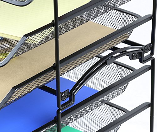 SimpleHouseware 3 Tier STACKABLE Desktop Document Letter Tray Organizer, Black