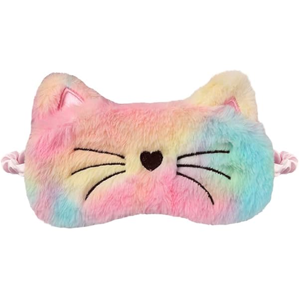 3 Masques Sommeil Enfants - Motif Chat Doux Peluche