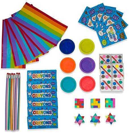 Party Favor Set for Kids - Fun Assortment of Art Inspired Gifts - Goodie Bags Included - Creative Kit 6 Pack (42 Pieces)