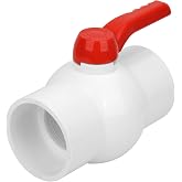 4 Inch PVC Ball Valve Water Pipe Shut-off Valve Socket with Red T-Handle for Cold Water Supply lines, Irrigation Pipe fitting System(Socket x Socket) 4" PVC Water Shut-off Valves Fitting, SCH40