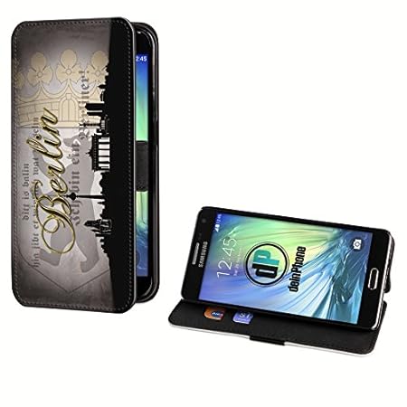 deinPhone Samsung Galaxy A3 (2016) Kunstleder Flip Case Berlin Skyline