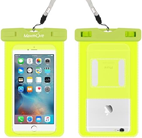 Maxmore Universal Cellphone Protecter Case Underwater Sports Dirt Dust Snow Waterproof Smartphone Dry Bag for Apple Iphone Samsung HTC LG Sony Nokia Motorola or Device Up to 6.0" Diagonal(Yellow)