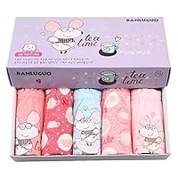 Ku-lee Kids 5 Pack of Underwear Little Girls Cotton Briefs for Toddler,Teens 2T-14 3T