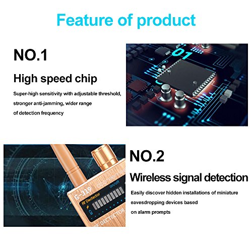 Dooreemee Anti-spy Electronic Bug Detector Hide Camera RF Signal Detector [Upgraded Version],GPS Tracker Wireless Radio Frequency Ultra-high Sensitivity GSM Device Finder Scanner