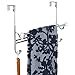 InterDesign York Over Shower Door Towel Bar Rack with Hooks for Bathroom - White/Chrome
