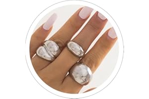 Sora Tuki Chunky Gold Rings for Women Adjustable Silver Bold Thick Rings Gold Statement Rings Open Dome Ring Chunky Silver Rings for Women Minimalist Simple Rings