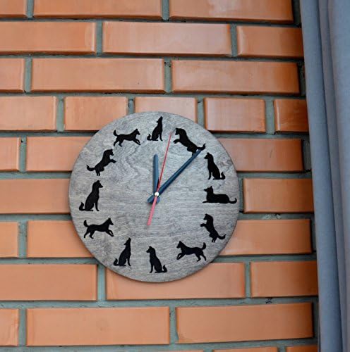 Small Dogs Eco Friendly Wood Wall Clock - Get unique home room or living room wall decor - Gift ideas for friends, kids โ Unique Art Design