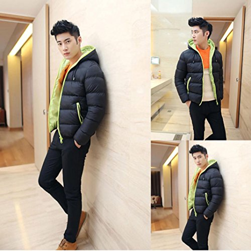 Canserin Hot Sale! Men Coat, Men's Slim Casual Warm Jacket Hooded Winter Thick Coat Parka Overcoat Hoodies Down Coat (L, Green)