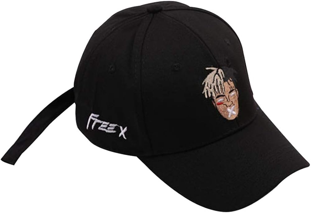 Queenromen Unisex Xxxtentacion Rapper Hat Hut Einstellbarer Baseball Cap Dad Hat(Schwarz