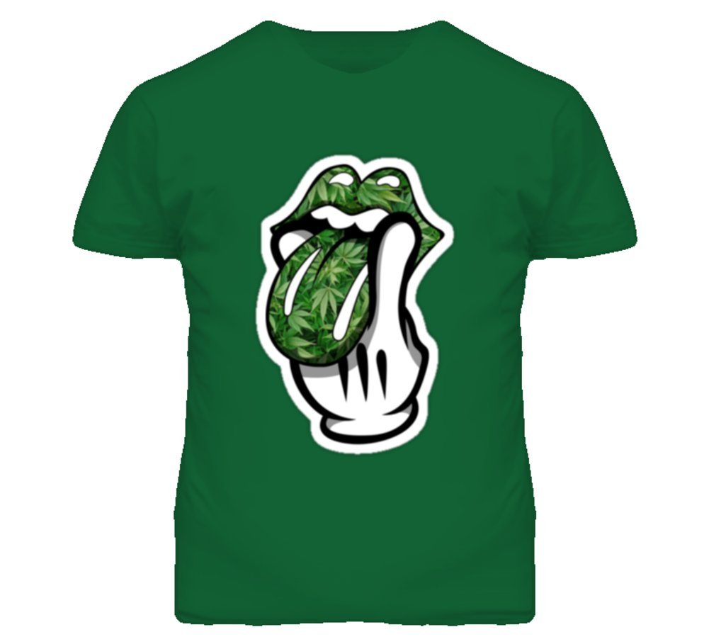 Mickey Mouse Hand Tongue Out Weed Marijuana T Shirt