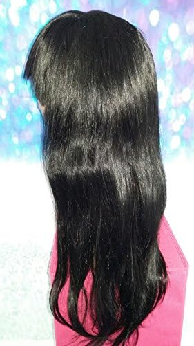 20 INCH HUMAN HAIR LACE FRONT FULL WIG YAKI STRAIGHT LARGE REMY GLUELESS