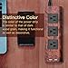 Surge Protector Power Strip 10 ft Extension Cord 3 Outlet 2 USB Desktop Charging Station Fire Proof with Cable Tie Adjustable Voltage for iPhone iPad Computer Home Office Vintage Wood Grain SUPERDANNY