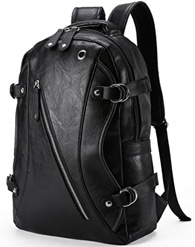 Popobago®Men's Leather Casual Double Use Top Handle Tote Bag Backpack Fashion School bag Purse Zipper Closure Handbag College Wind