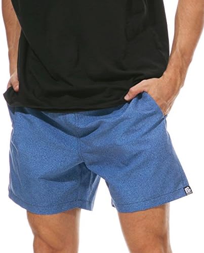 ESCATCH Men's Runnning Workout Swim Board Shorts With Pocket (XXL,Denim-Blue)