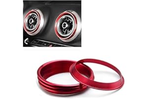 SANRILY 4pcs Red Aluminum Air Vent Rings Fit for Aui A3 S3 RS3 Q2L 2015-2020 Air Condition Outlet Covers Trim-Outer ring