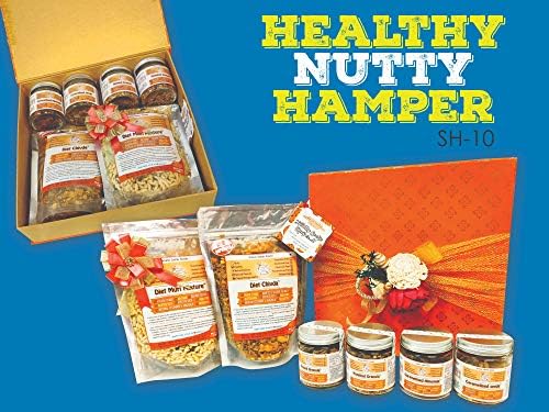 Golokadhaam Garden Greens (Andhra Pradesh) Healthy Nutty Hamper-Diet Chivda & Muri Mixture, Almond & Hazelnul Granola, Caramelised Almond & Seeds,Gluten Free, Air Fried Healthy Snacks - 1535 Grams