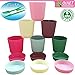 QUIET 6 Candy Colors Fashion Stripes Plastic Flower Pots Planters With Saucers 4.6''