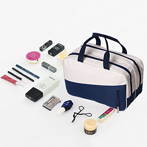 K.T. Fancy Waterproof Wet Dry Separation Sports Fitness Bag multi-functional Oxford cloth storage Travel Cosmetic Organizer (Navy Blue)