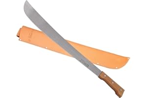 LO INK SPECIALTIES CROC24-W 24" Martindale Crocodile Machete Wood Handle with Leather Sheath