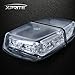 Xprite White 36 LED Rooftop Mini Bar Strobe Lights High Intensity Emergency Hazard Warning Beacon Light w/Magnetic Base for Safety Caution Vehicles Construction Trucks Snow Plowing Cars Postal Vans