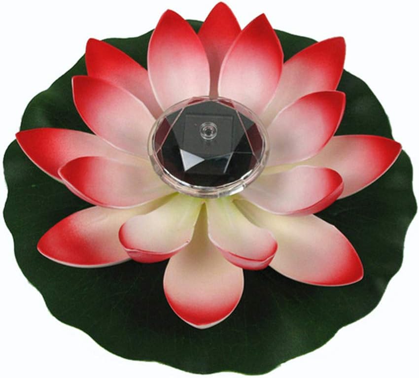 CviAn Solar Power Energy Floating Lotus Flower LED Light Water Resistant Outdoor Floating Pond Night Light Swimming Pool Pond Floating Night Lights Decorations