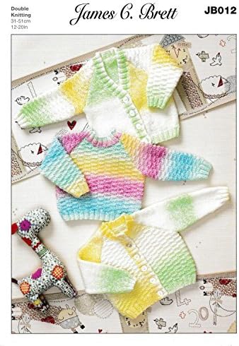 James C Brett Double Knitting - JB012 Baby Cardigans and Sweater 31-51 cm (12-20 ins) by James C Brett Patterns