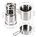 Qunlei 304 Stainless Steel Camping Cookware Set with Wood Stove, Complete Lightweight Outdoor Camping Hiking Backpacking Cooking Picnic Cookware Mess Kit for 1-2 Adult