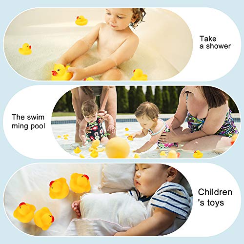 50 pcs Mini Yellow Rubber Duck Party Decoration, Bath Toy Rubber Duck