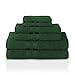 SUPERIOR Ultra-Soft 3-Piece Cotton Towel Set, Daily Use for Bathroom, Guest Room, Quick Dry, Set Includes 1 Bath Towel, 1 Hand Towel, and 1 Washcloth, Essential Plush Towels for Home - Forest Green