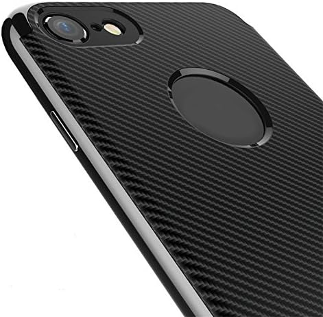 WYHYDCG iPhone Case, PC+TPU Carbon Fiber Texture Brushed | [Drop Protect, Shock Absorbent, Shatter Proof] Protective Case for Apple iPhone7, iPhone7plus , Black