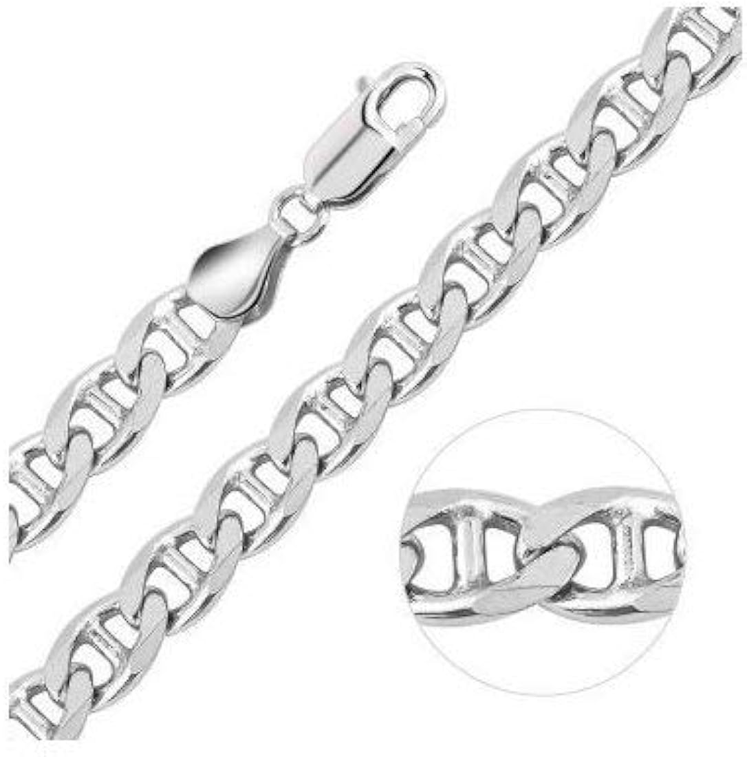 2.5MM Mariner Chain 925 Solid Sterling Silver Available In 7"30" Inches Jewelry