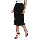 Belle Poque Women Pencil Skirt High Waisted Midi Pencil Skirt with Pockets