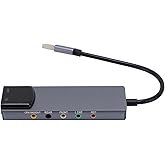 ASHATA USB External Sound Card, 5.1 Channel Optical SPDIF Audio Adapter with Noise Reduction Chip, for PC Computer to OS X Ho