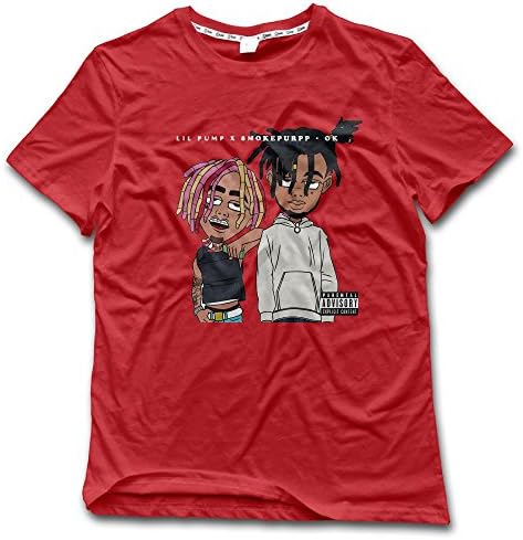 GULoshi Unisex Custom Rap LIL Pump Print T-Shirts Tees Red Small