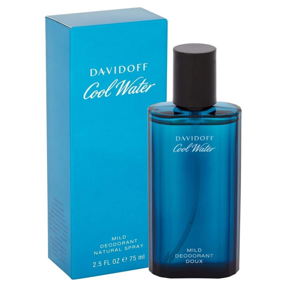 Cool Water By Davidoff For Men. Mild Deodorant Spray 2.5 Ounce, 1 Coun