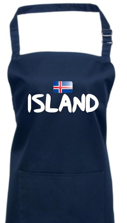 Unbekannt Coole WM Länder Schürze mit Flagge/ISLAND/Viele Farben