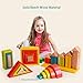 Agirlgle Large Wood Building Blocks Set for Toddlers Kids 32 Pcs Construction Building Toys Set Preschool Learning Educational Toys - Rainbow Stacker Wooden Blocks for Boys & Girls