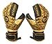 FINGERSAVE Goalkeeper Gloves by K-LO - The Armour Pro Goalie Glove Has Fingersave Protection in All 5-Fingers to Prevent Injury & Improve Shot Blocking. Super Sticky Palms. Youth & Adult Sizes Gold