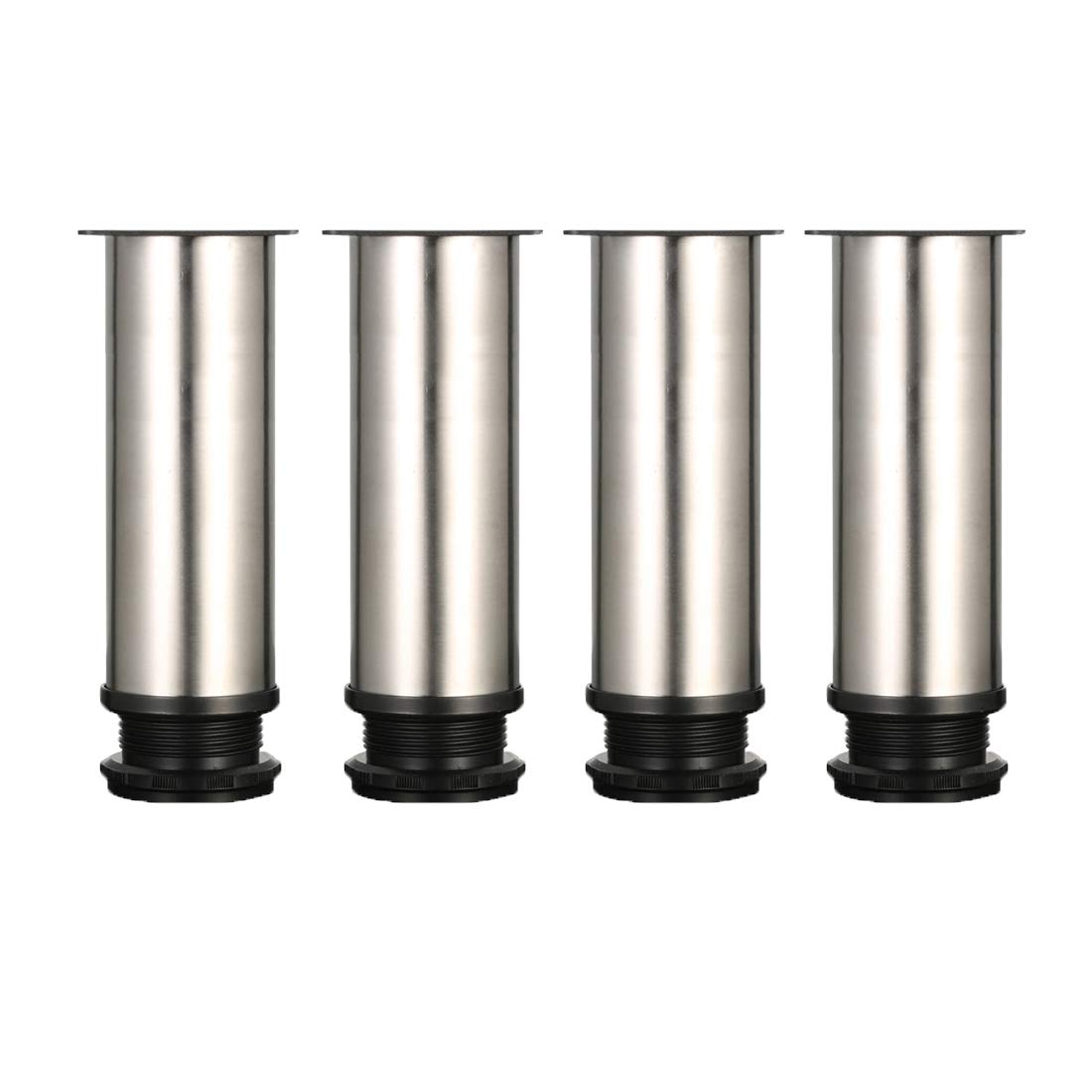 Drenky 4 Pcs Adjustable Legs 150mm Height Cabinet Legs Table Legs Furniture Legs, Brushed Stainless Steel Adjustable Height 0-15mm Come with Stainless Steel Screws