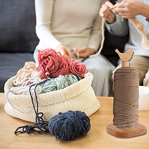 Large Wooden Hand Spinning Holder.One Pound Bulk Yarn Ball Spindle. Wool Skein Thread Dispenser. Bobbin Cone Spool Storage Stand Wood Knitting Accessories Tools. Adult Beginner Crochet Project Kit