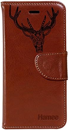 Vivo V7 Plus, Hamee Premium Leather Wallet Flip Protective Case Cover with Card Slots &amp; Stand For Vivo V7 Plus - Reindeer