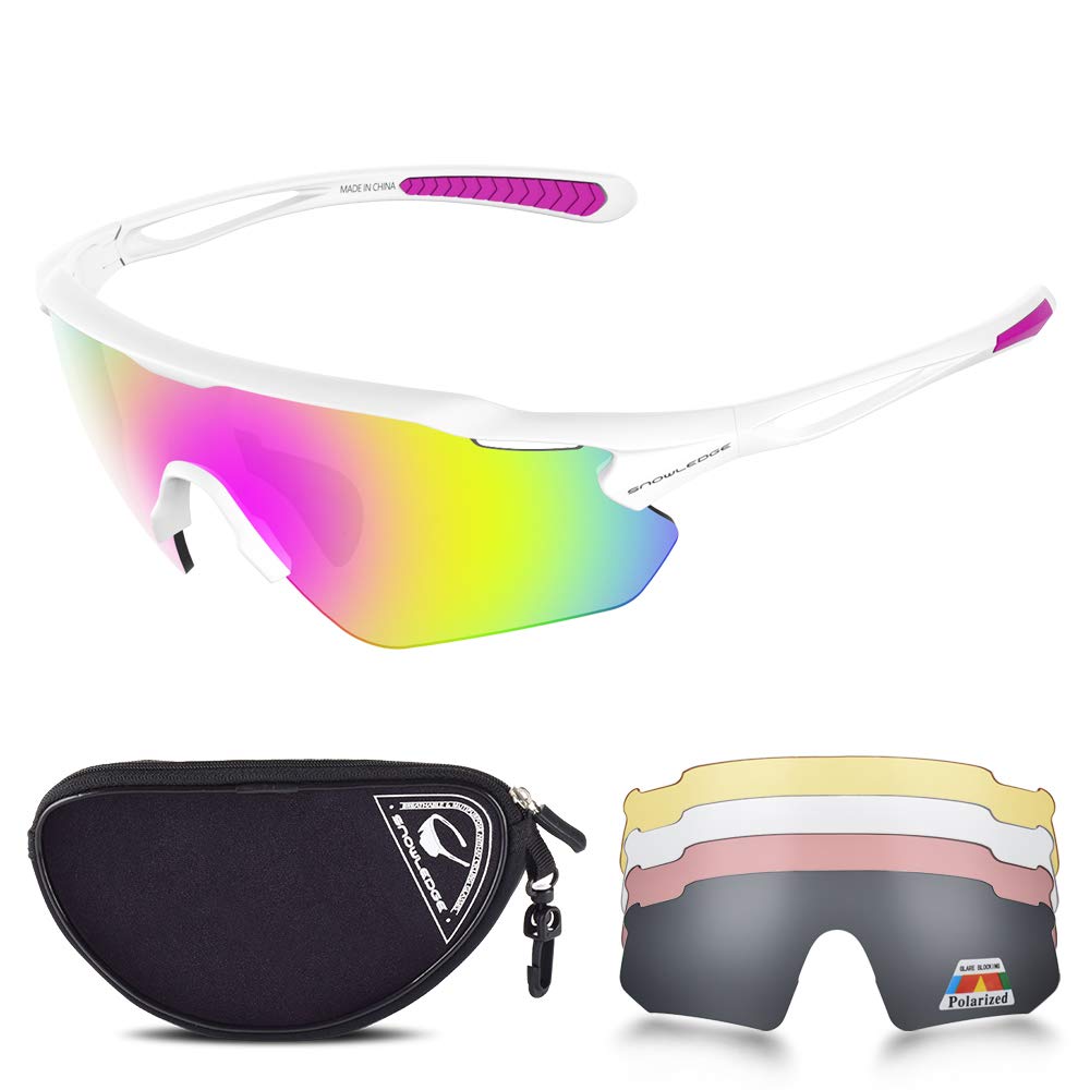 Snowledge Cycling Glasses with 5 Interchangeable Lens UV 400 Protection Polarised Sports Sunglasses for Men Women Running Climbing Fishing Driving Golfing — image 1