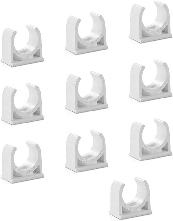 Sinmova 10PCS 40mm U Type Pipe Clamps Tubing Clips Conduit Fittings White