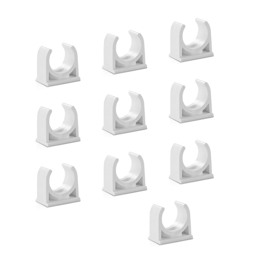 Sinmova 10PCS 20mm U Type Pipe Clamps Tubing Clips Conduit Fittings White