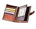 IDEAWIN RFID Travel Wallet Case Genuine Leather Trifold 2 Passport Holder Wallet