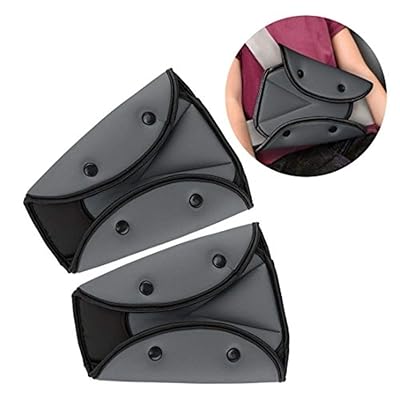 Seat Belt Adjuster for Kids,2 Packs Car Seatbelt Safety Cover Triangle Positioner&nbsp;for Short People,Firm Auto Shoulder Neck Strap Adjuster,Protective Safety Strap Adjuster Pad Harness (Gray)