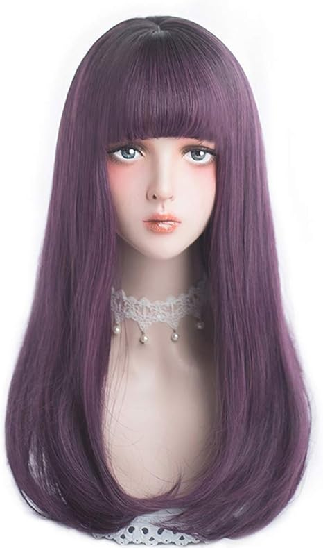 Amazon Alice Garden コスプレ ウィッグ カツラ フルウィッグ 可愛い カコイイ 耐熱 ネット付 紫 頭頂部が黒になっています コスプレ 仮装 通販
